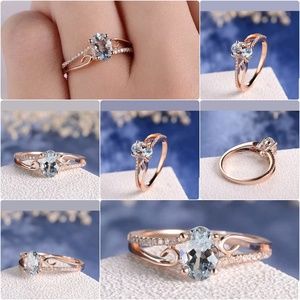 18K Gold Plated Aquamarine Women 925 Silver